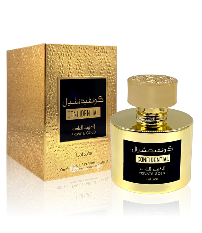 Lattafa Confidential Private Gold 3.4oz EDP